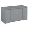 Twin Size Murphy Bed With Drawers, Cabinets, USB Ports Material - Gray