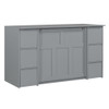 Twin Size Murphy Bed With Drawers, Cabinets, USB Ports Material - Gray