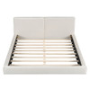 Queen Size Upholstered Platform Bed, Grounded Bed With Solid Frame - Beige