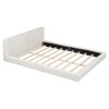 Queen Size Upholstered Platform Bed, Grounded Bed With Solid Frame - Beige