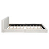 Queen Size Upholstered Platform Bed, Grounded Bed With Solid Frame - Beige