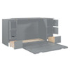 Full Size Murphy Bed With Drawers, Cabinets, And USB Ports - Gray