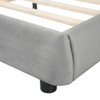 Queen Size Upholstered Platform Bed Frame And Stylish Curve Shaped Design - Gray