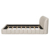 Queen Size Upholstered Platform Bed, Polyester - Beige
