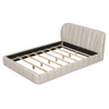 Queen Size Upholstered Platform Bed, Polyester - Beige