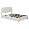 Full Size Upholstered Platform Bed With Hydraulic Storage System - White