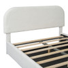 Full Size Upholstered Platform Bed With Hydraulic Storage System - White