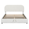 Queen Size Upholstered Platform Bed With Hydraulic Storage System - White