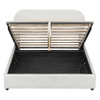 Queen Size Upholstered Platform Bed With Hydraulic Storage System - White