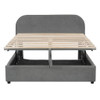 Full Size Upholstered Platform Bed With Hydraulic Storage System - Gray