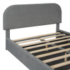 Full Size Upholstered Platform Bed With Hydraulic Storage System - Gray