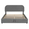 Queen Size Upholstered Platform Bed With Hydraulic Storage System - Gray