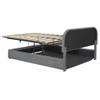 Queen Size Upholstered Platform Bed With Hydraulic Storage System - Gray