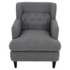 Upholstered Accent Chair Tufted Armchair For Living Room - Dark Gray