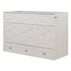 Queen Size Murphy Bed With Large Drawers - Brushed White