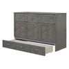 Queen Size Murphy Bed With Large Drawers - Brushed Gray