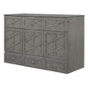 Queen Size Murphy Bed With Large Drawers - Brushed Gray