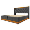 Full Size Upholstered Bed, 360 Surround LED Function, Buttons / Apps / Remote Control, Hydraulic Storage Bed With USB Type-C Charging (Without Mattress) - Gray