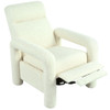 Push Back Recliner Armchair Upholstered Single Sofa With Adjustable Backrest For Living Room - Beige