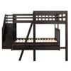 Twin Over Full L Shaped Bunk Bed With 3 Drawers, Ladder And Staircase - Espresso