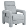 Push Back Recliner Armchair Upholstered Single Sofa With Adjustable Backrest For Living Room - Light Gray