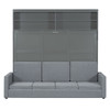 Queen Size Murphy Wall Bed With Sofa - Gray