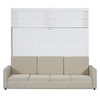 Queen Size Murphy Wall Bed With Sofa - White