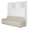 Queen Size Murphy Wall Bed With Sofa - White
