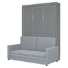 Full Size Murphy Wall Bed With Cushion - Gray