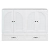 Full Size Murphy Bed & Large Drawers - White