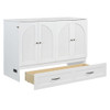 Full Size Murphy Bed & Large Drawers - White