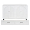 Full Size Murphy Bed & Large Drawers - White