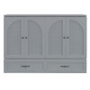 Full Size Murphy Bed With Large Drawers - Gray