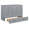 Full Size Murphy Bed With Large Drawers - Gray