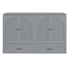 Queen Size Murphy Bed With Large Drawers - Gray