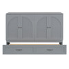Queen Size Murphy Bed With Large Drawers - Gray
