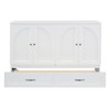 Queen Size Murphy Bed With Large Drawers - White