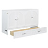 Queen Size Murphy Bed With Large Drawers - White