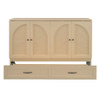 Queen Size Murphy Bed With Large Drawers, Gold