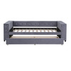 Twin Upholstered Bed With Storage And Twin Trundle, USB Charging Ports - Gray