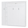 Full Size Murphy Wall Bed With Shelves, Wardrobe And LED Lights - White