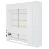 Full Size Murphy Wall Bed With Shelves, Wardrobe And LED Lights - White