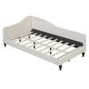 Twin Size Modern L Shaped Linen Daybed With Legs - Beige