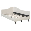 Twin Size Modern L Shaped Linen Daybed With Legs - Beige