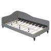 Twin Size L Shaped Linen Daybed With Legs - Gray