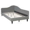 Twin Size L Shaped Linen Daybed With Legs - Gray