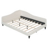 Full Size, Durable Construction Modern L Shaped Linen Daybed With Legs - Beige