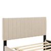 Full Size Elegant Upholstered Platform Bed With Twin Size Trundle - Beige