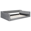 Full Long Size Upholstery Daybed And Side Storage Pocket - Gray