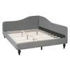 Full Size Modern L Shaped Linen Daybed With Legs - Gray